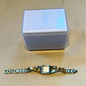 DKNY twist wristwatch, gold and silver tone